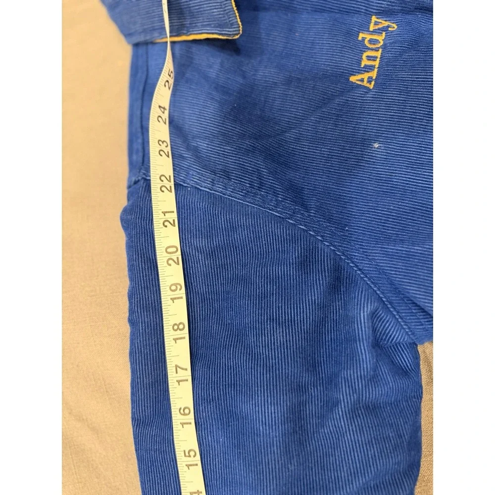 Vintage Youth Varsity‎ Jacket Corduroy Blue Hockey Jacket Size L 14–16 Retro